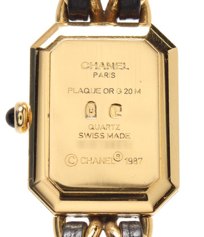 CHANEL 腕時計 プルミエール M クオーツ ブラック H0001 レディース シャネル