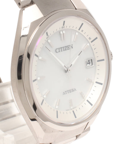 美品 CITIZEN 腕時計 電波ソーラー アテッサ ATTESA ソーラー シルバー H110-T016308 メンズ シチズン