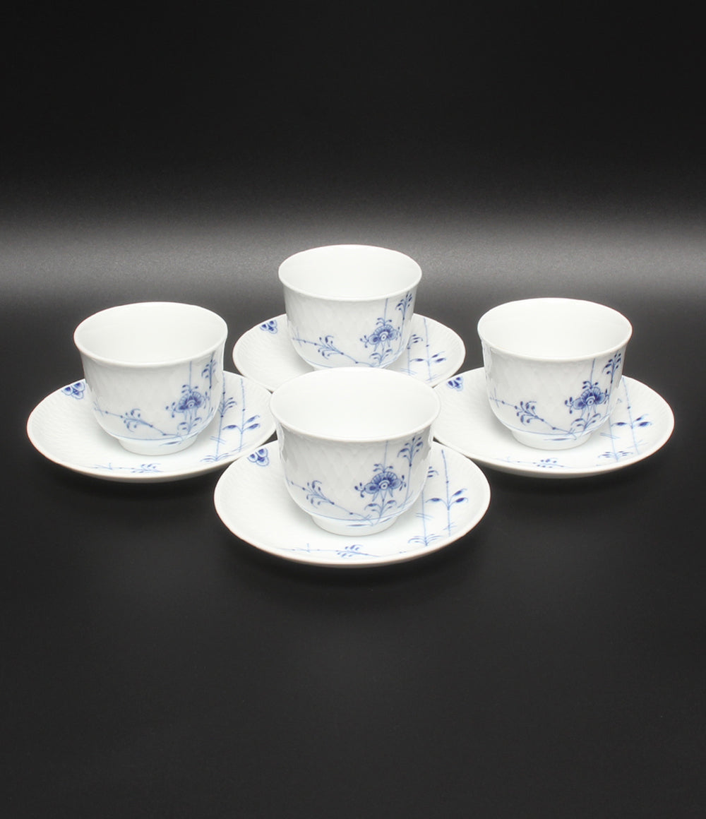 美品 Royal Copenhagen ティーセット 4客 ブルーパルメッテ ロイヤルコペンハーゲン