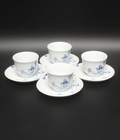 美品 Royal Copenhagen ティーセット 4客 ブルーパルメッテ ロイヤルコペンハーゲン