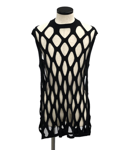 ブラックコムデギャルソン 美品 Mesh Knit Vest ベスト 1M-N006 メンズ SIZE XL (XL以上) BLACK COMME  des GARCONS–rehello by BOOKOFF