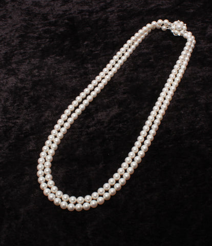 ミキモト 美品 2連ネックレス パール K14WG      レディース  (ネックレス) MIKIMOTO