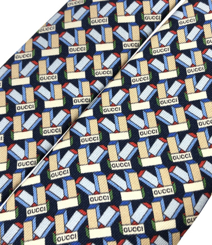 グッチ 美品 ネクタイ シルク100％ クロスオーバープリント      メンズ  (複数サイズ) GUCCI