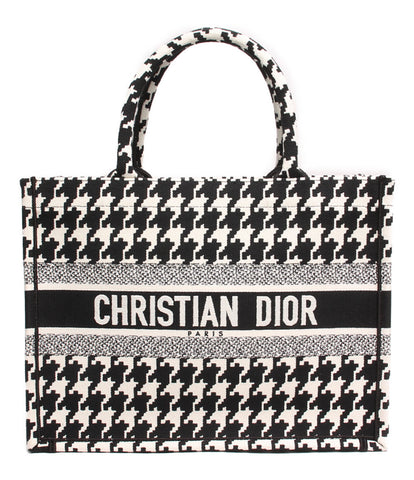 クリスチャンディオール  トートバッグ 千鳥格子柄 ブラック & ホワイト ブックトート ミディアム    50-MA-0272 レディース   Christian Dior