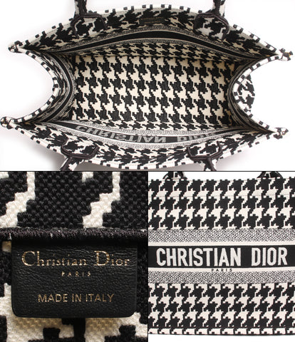 クリスチャンディオール  トートバッグ 千鳥格子柄 ブラック & ホワイト ブックトート ミディアム    50-MA-0272 レディース   Christian Dior