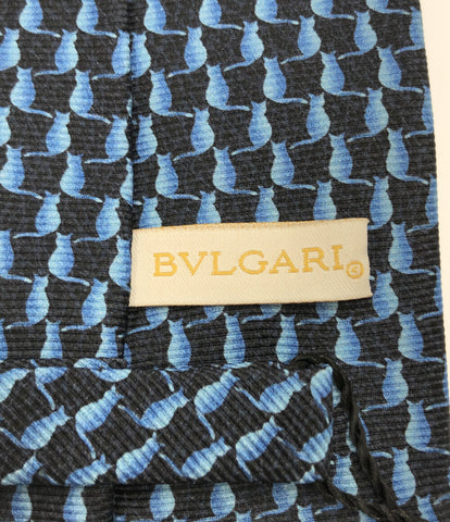 ブルガリ 美品 ネクタイ シルク100％ 猫とウサギ柄      メンズ  (複数サイズ) Bvlgari