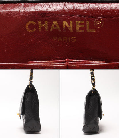CHANEL チェーンショルダーバッグ ラムスキン 肩掛け マトラッセ レディース シャネル