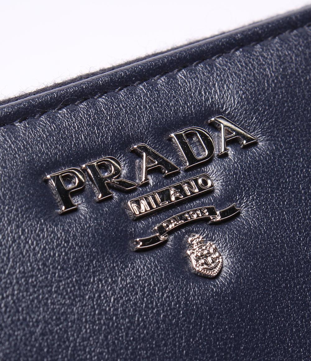美品 プラダ ラウンドファスナー長財布 レディース PRADA