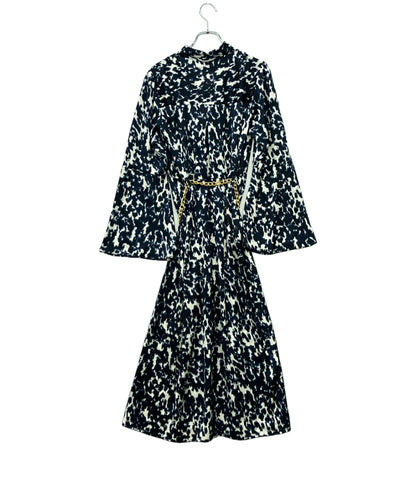 美品 MICHAEL KORS 長袖ワンピース レオパード柄 レディース SIZE XS マイケルコース