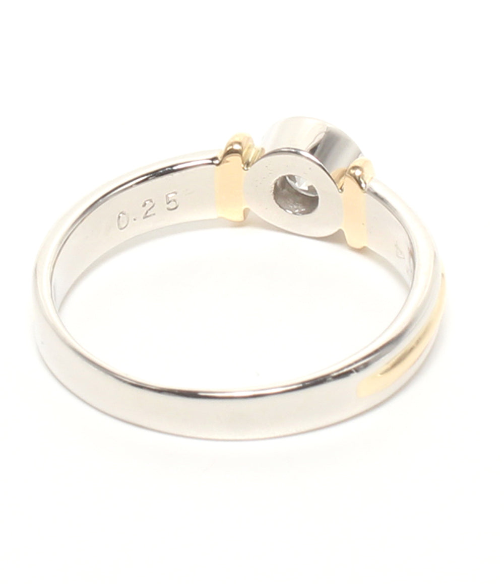 美品 NINA RICCI リング 指輪 K18 Pt900 ダイヤ 0.25ct レディース SIZE 9号 ニナリッチ