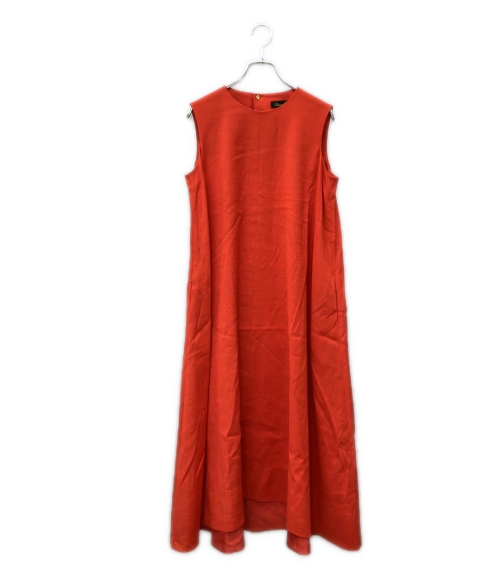 Drawer リネン混シルク Aラインノースリーブ ワンピース 6526-234-1288 レディース ドゥロワー