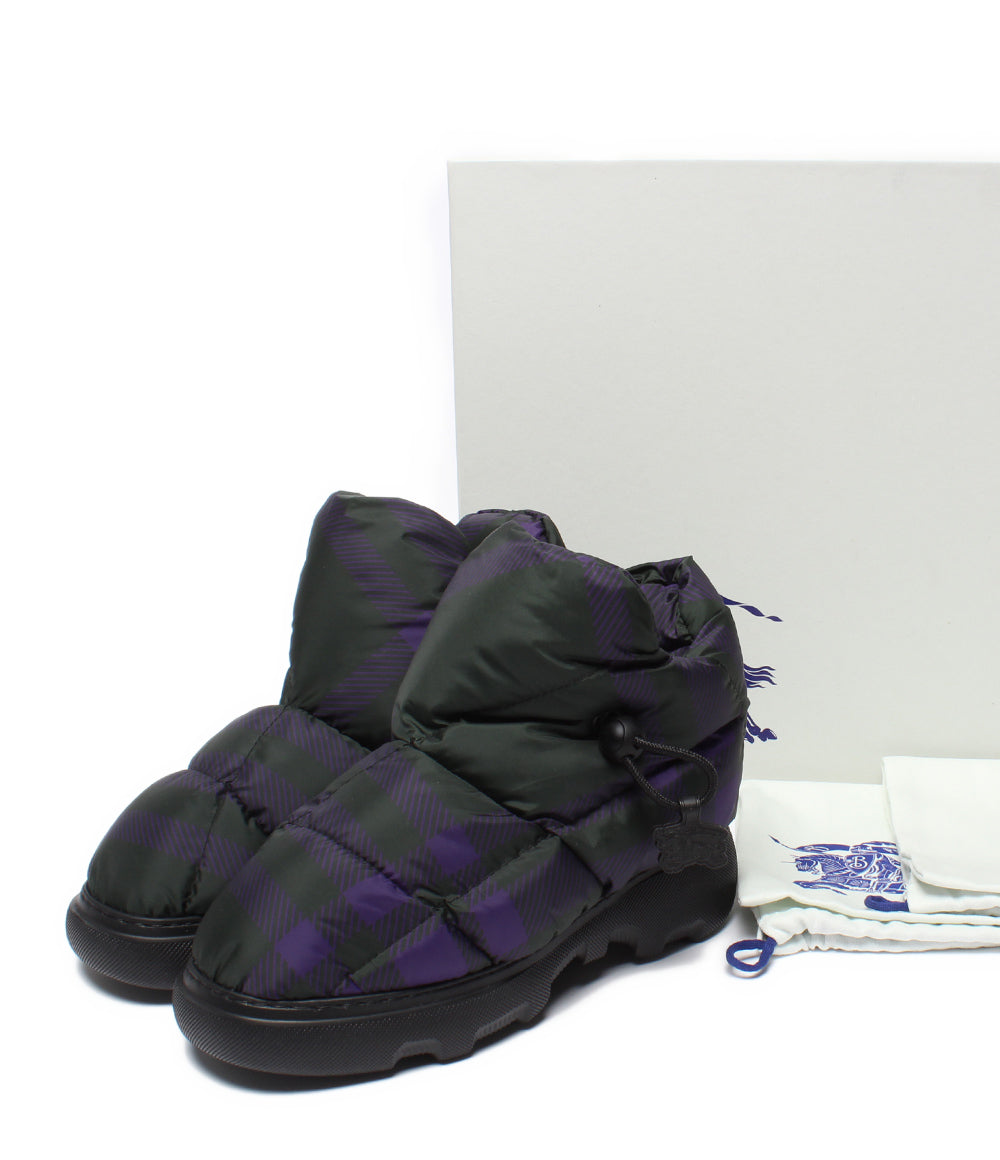 美品 BURBERRY ショートブーツ CHECK PILLOW BOOTS レディース SIZE 35 バーバリー