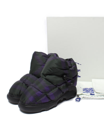 美品 BURBERRY ショートブーツ CHECK PILLOW BOOTS レディース SIZE 35 バーバリー