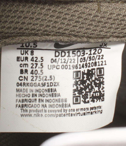 美品 NIKE ローカットスニーカー ホワイト/ミディアムオリーブ ウィメンズ ダンク LOW DD1503-120 メンズ SIZE 27.5 (L) ナイキ