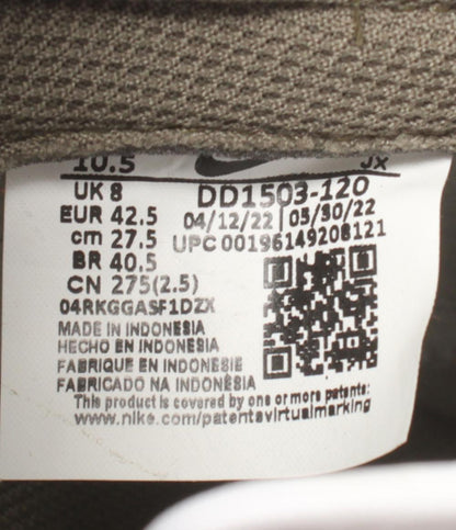 美品 NIKE ローカットスニーカー ホワイト/ミディアムオリーブ ウィメンズ ダンク LOW DD1503-120 メンズ SIZE 27.5 (L) ナイキ