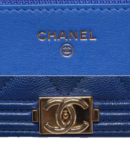 CHANEL チェーンショルダーバッグ チェーンウォレット ゴールド金具 キャビアスキン ボーイシャネル マトラッセ レディース シャネル