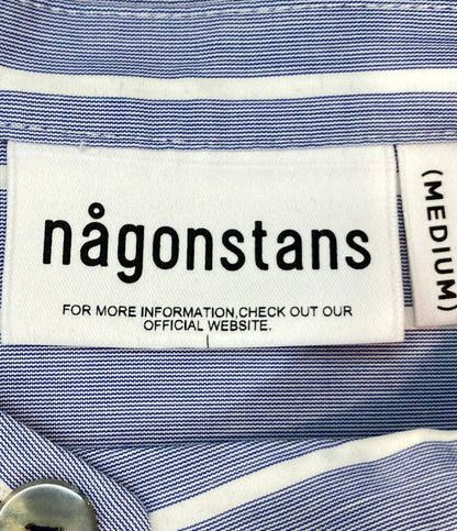 nagonstans 長袖シャツ スタンドカラー オーバーサイズ ストライプ柄 470GS830-0290 レディース SIZE M ナゴンスタンス
