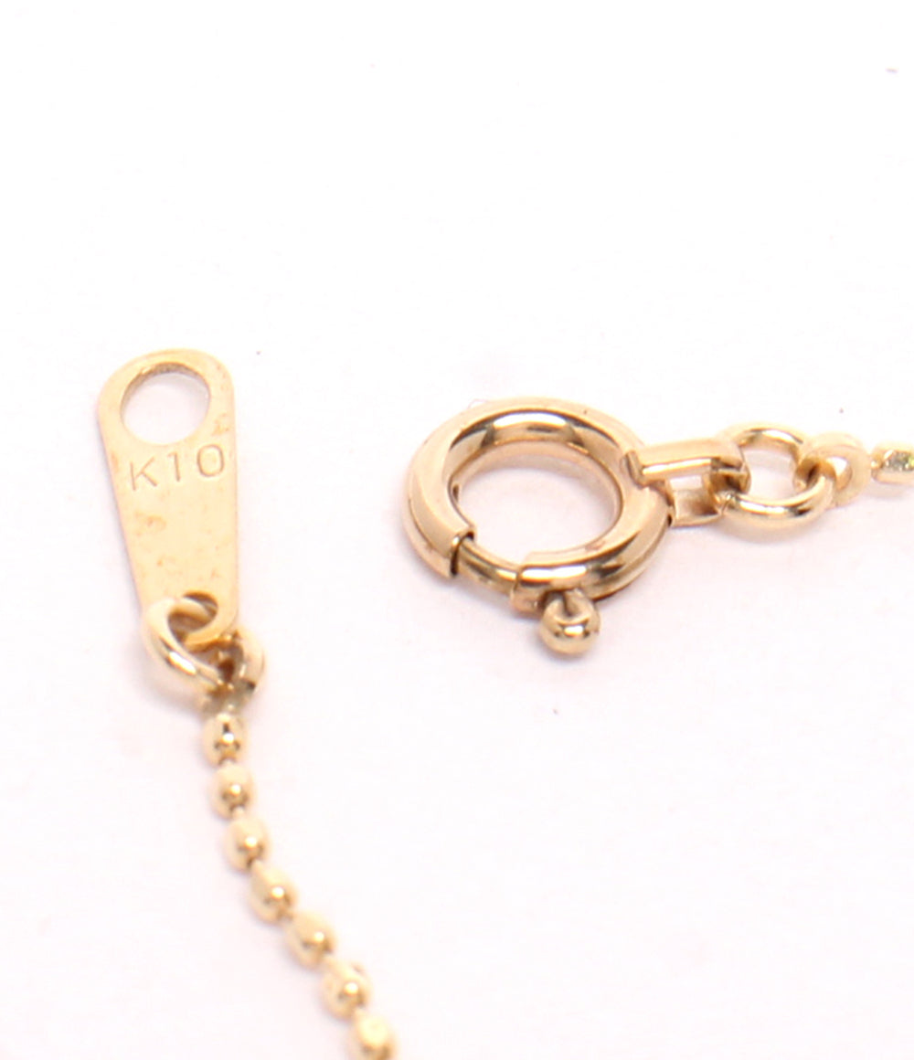 美品 ネックレス K10 エメラルド フラワーモチーフ レディース