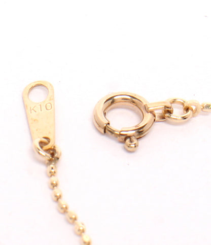 美品 ネックレス K10 エメラルド フラワーモチーフ レディース