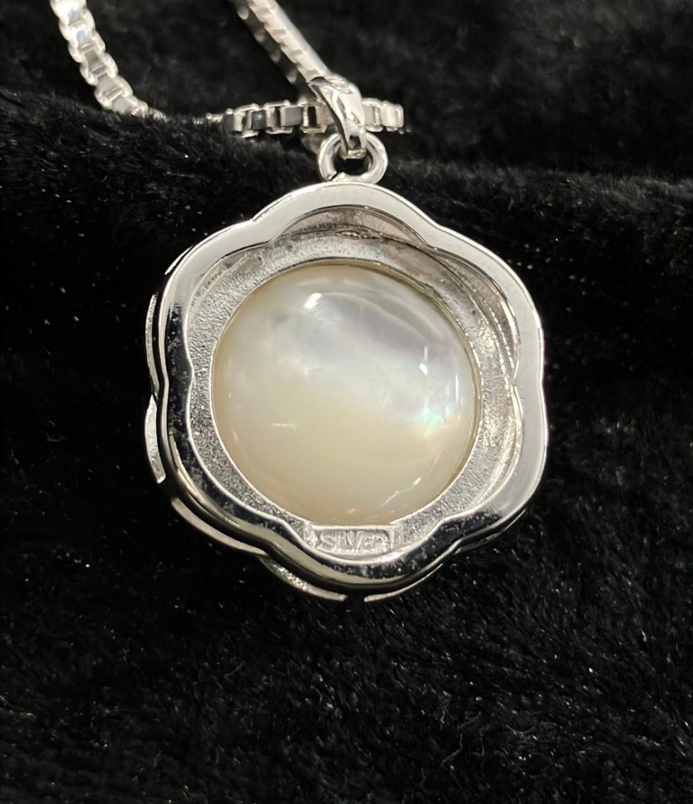美品 ネックレス SV925 マベパール13mm レディース