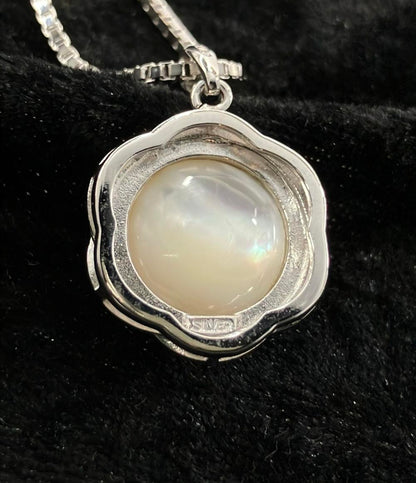 美品 ネックレス SV925 マベパール13mm レディース