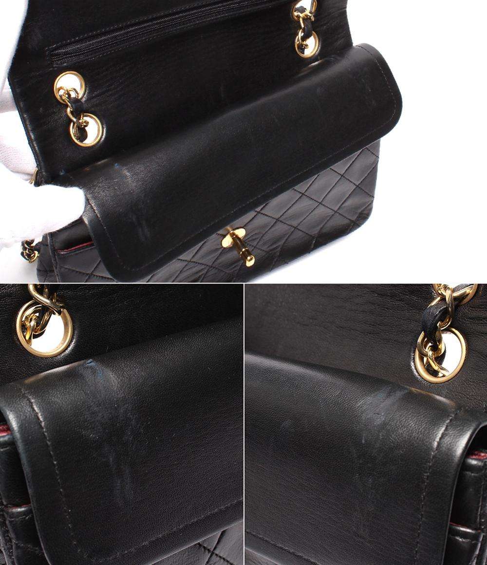 CHANEL チェーンショルダーバッグ ダブルチェーン ダブルフラップ ゴールド金具 ラムスキン 1番台 マトラッセ23 レディース シャネル