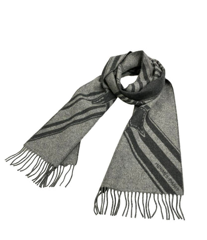 美品 HERMES マフラー カシミヤ100% ジグザグのサングル レディース メンズ エルメス