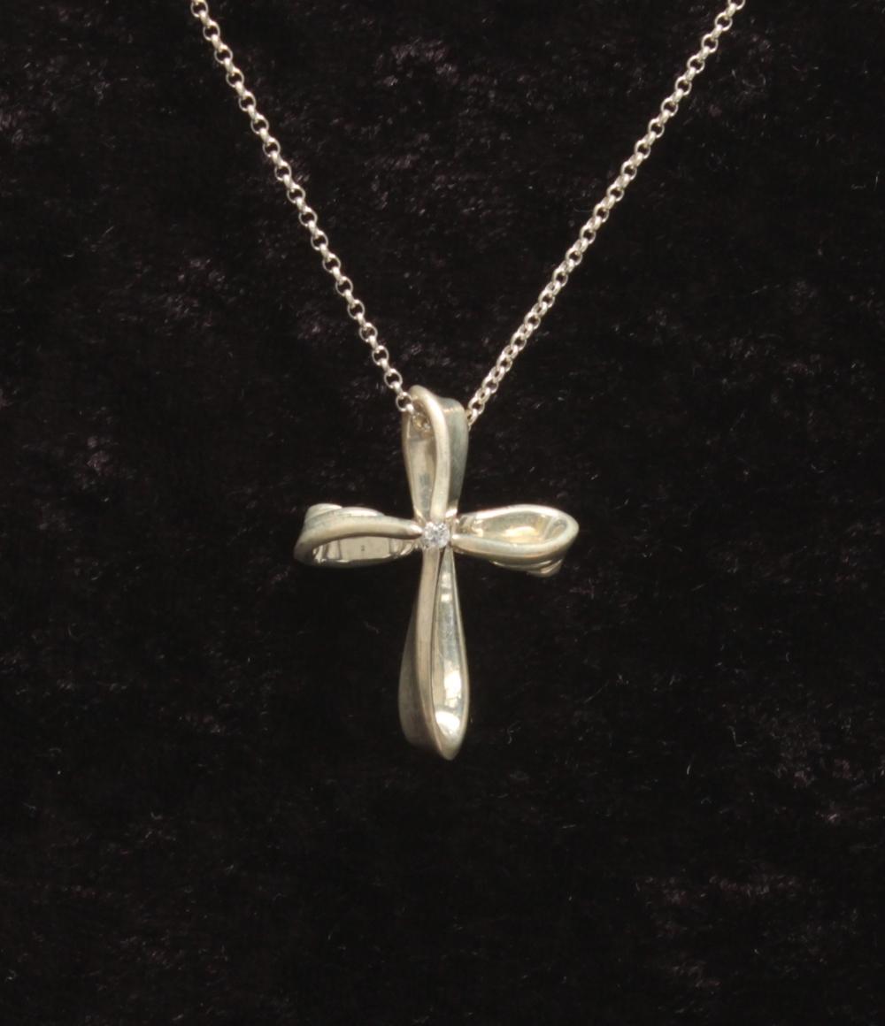 Mirai Tenshi ネックレス SV SV925 ダイヤ クロスモチーフ レディース ミライテンシ