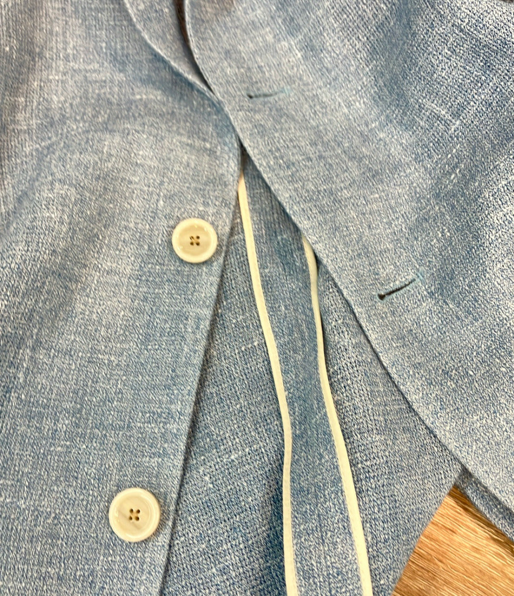 美品 LARDINI テーラードジャケット タグ ブートニエール付き リネンウールバスケットクロス ES6202 メンズ SIZE 48 (L) ラルディーニ
