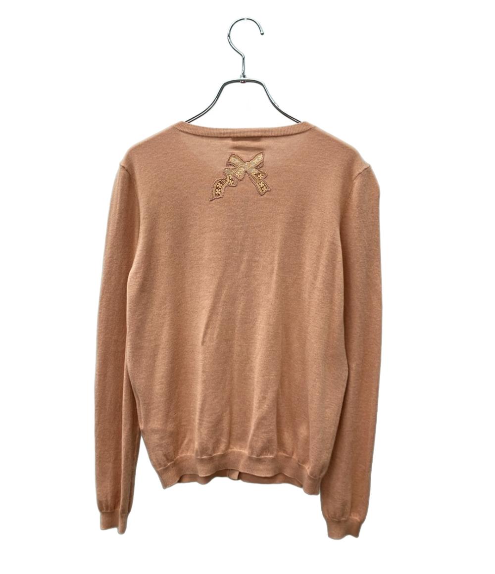 RED VALENTINO 長袖カーディガン ピンク リボン 刺繍 0000023702 レディース SIZE M レッドヴァレンティノ