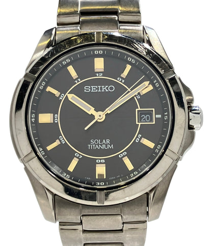 SEIKO 腕時計 ソーラー ブラック V145-0AX0 メンズ セイコー