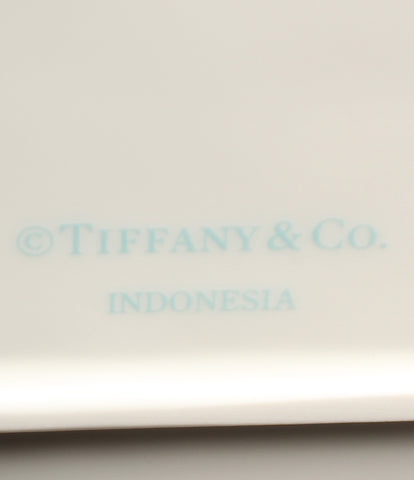 ティファニー 美品 デザートプレート スクエア 2点セット 14cm リボン  ブルーボウ       Tiffany＆Co.