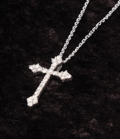 美品 ネックレス K18WG ダイヤ 0.50ct クロス 十字架      レディース  (ネックレス)