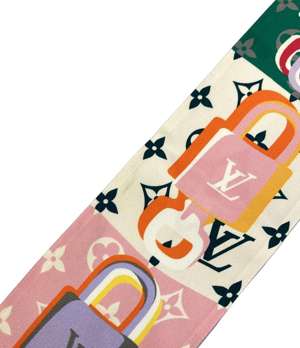 訳あり LOUIS VUITTON スカーフ シルク100% バンドー LV アンロックト M76675 レディース ルイ・ヴィトン