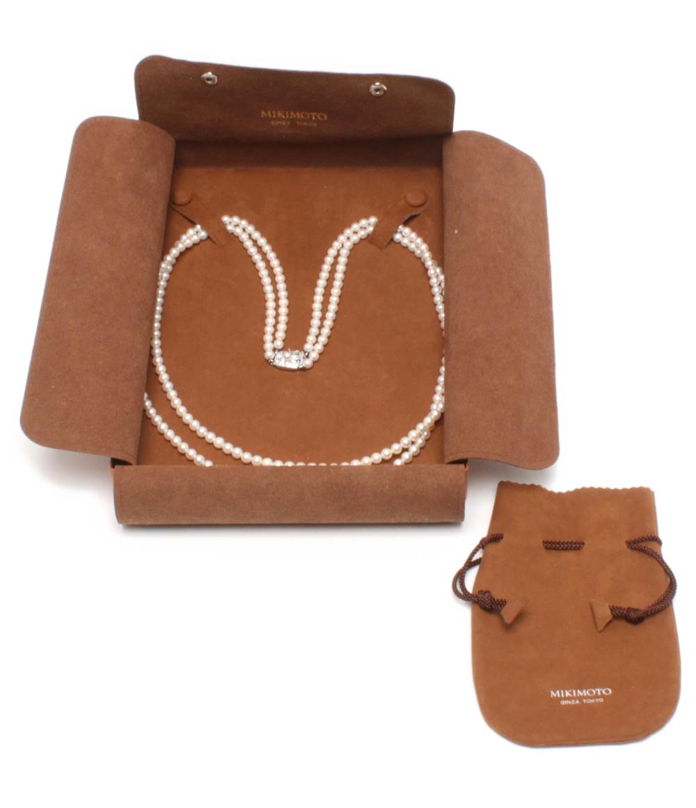 美品 MIKIMOTO 2連ネックレス SV パール 5.0-5.5mm レディース ミキモト