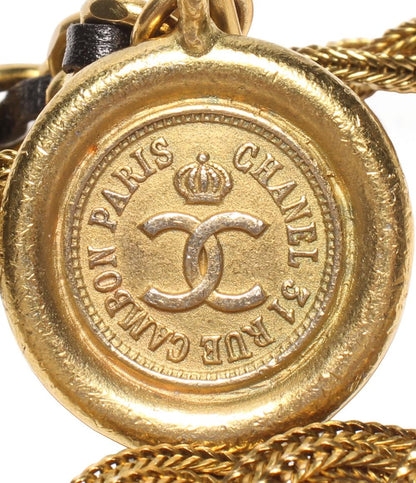 CHANEL レザー チェーンベルト COCO COIN ゴールド金具 レディース シャネル
