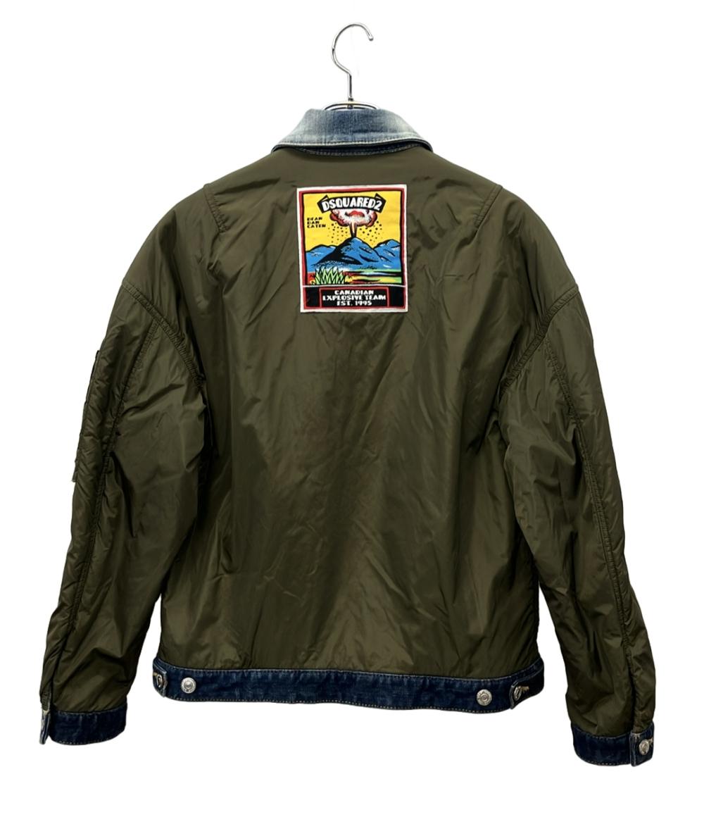 DSQUARED2 ボンバージャケット リバーシブル デニム ナイロン ドッキング ミリタリー ペンキ Cyprus (サイプラス) リバーシブルジャケット S74AM1309