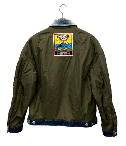 DSQUARED2 ボンバージャケット リバーシブル デニム ナイロン ドッキング ミリタリー ペンキ Cyprus (サイプラス) リバーシブルジャケット S74AM1309