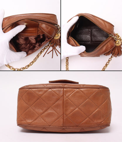 CHANEL チェーンショルダーバッグ 1番台 ラムスキン ゴールド金具 マトラッセ レディース シャネル