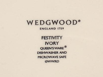 美品 WEDGWOOD プレート 大皿 27cm フェスティビティ アイボリー ウェッジウッド