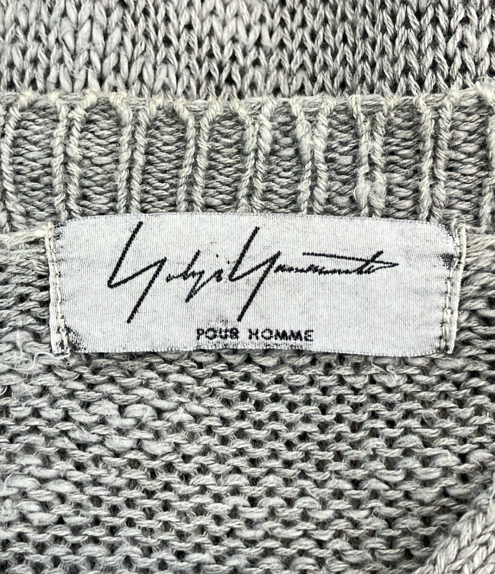 Yohji Yamamoto POUR HOMME 長袖 リネン混 オーバーサイズ マオカラーカーディガン メンズ SIZE 3 ヨウジヤマモトプールオム