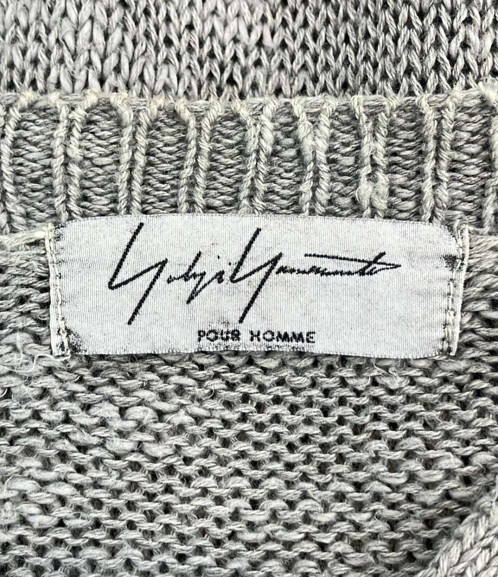 Yohji Yamamoto POUR HOMME 長袖 リネン混 オーバーサイズ マオカラーカーディガン メンズ SIZE 3 ヨウジヤマモトプールオム