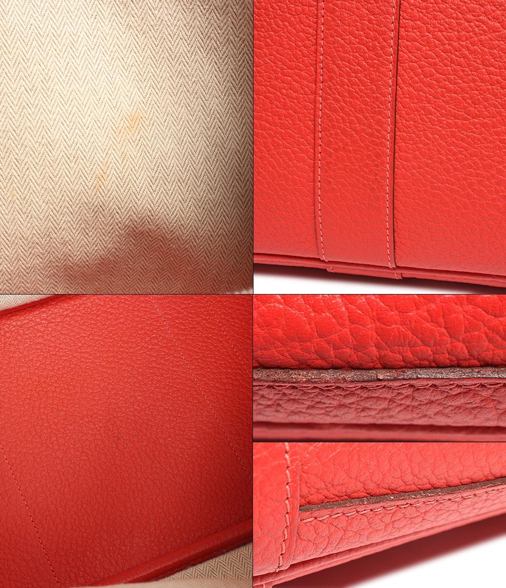 エルメス レザートートバッグ T刻印 シルバー金具 ガーデンパーティPM ネゴンダ ルージュトマト レディース HERMES