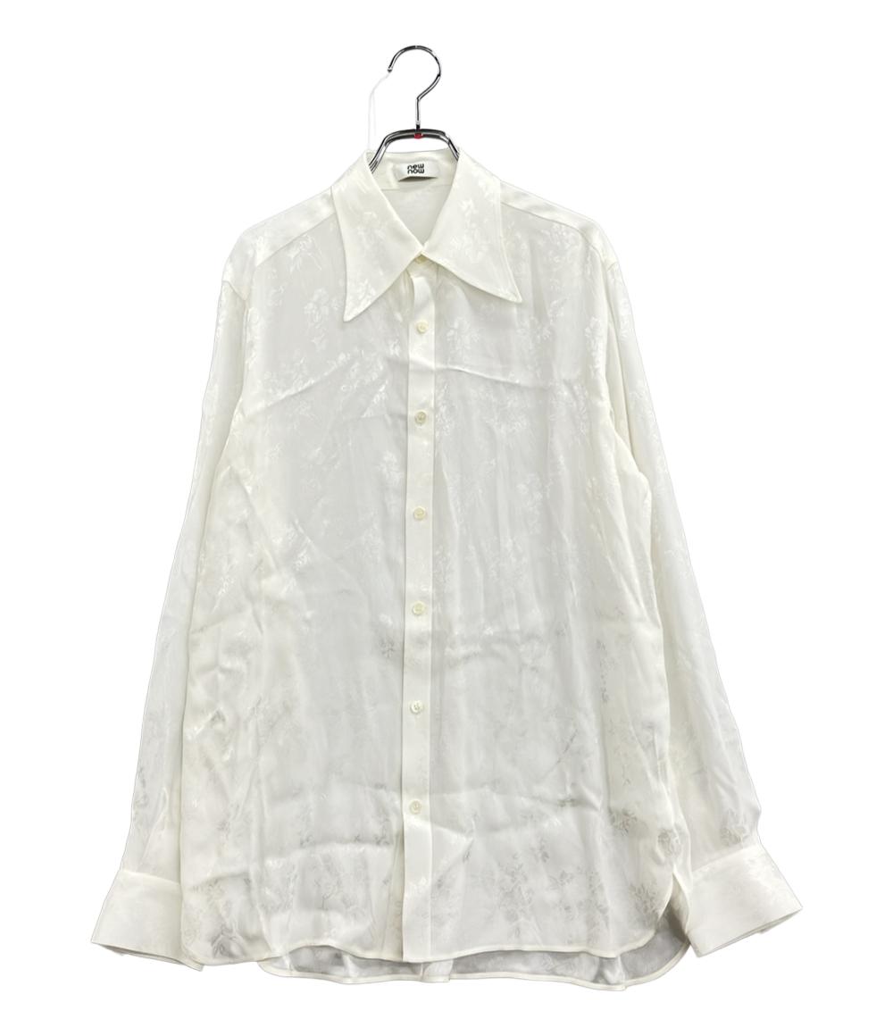 美品 ニューナウ 長袖シャツ 花柄ブラウス レディース SIZE L new now
