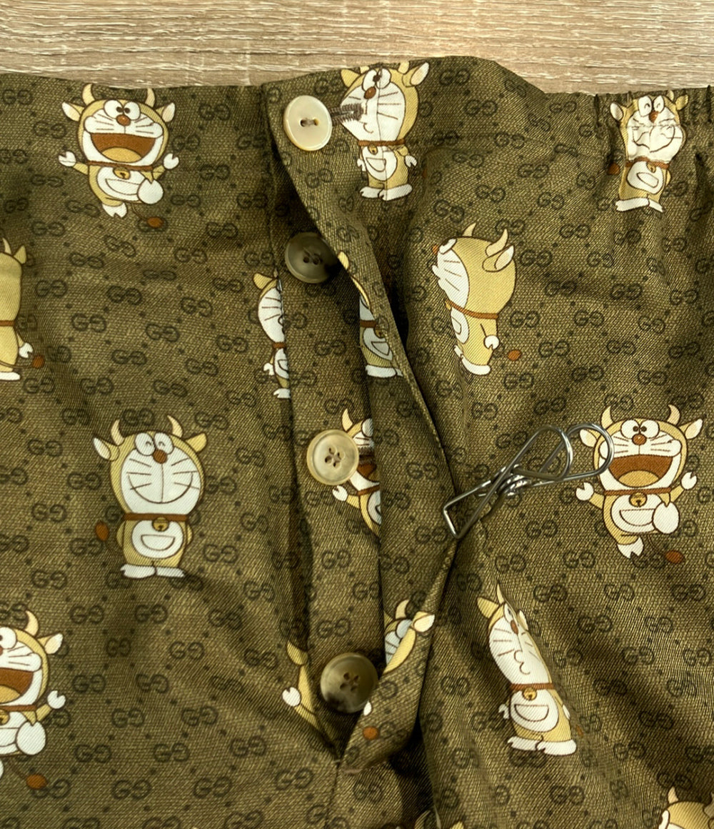 GUCCI シルク100%ハーフパンツ GG総柄 ドラえもん 649062 メンズ SIZE 46 (M) グッチ