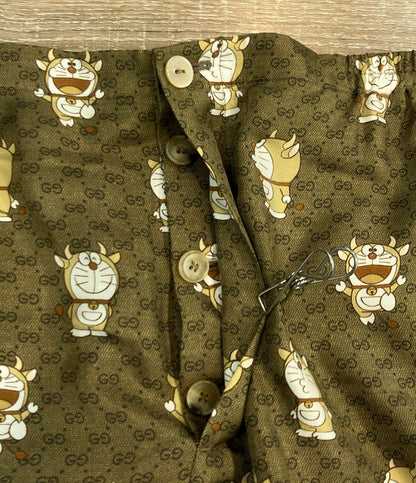 GUCCI シルク100%ハーフパンツ GG総柄 ドラえもん 649062 メンズ SIZE 46 (M) グッチ