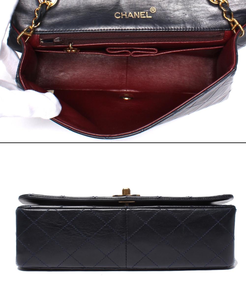 CHANEL チェーンショルダーバッグ マトラッセ フルフラップ ゴールド金具 ラムスキン 1番台 レディース シャネル
