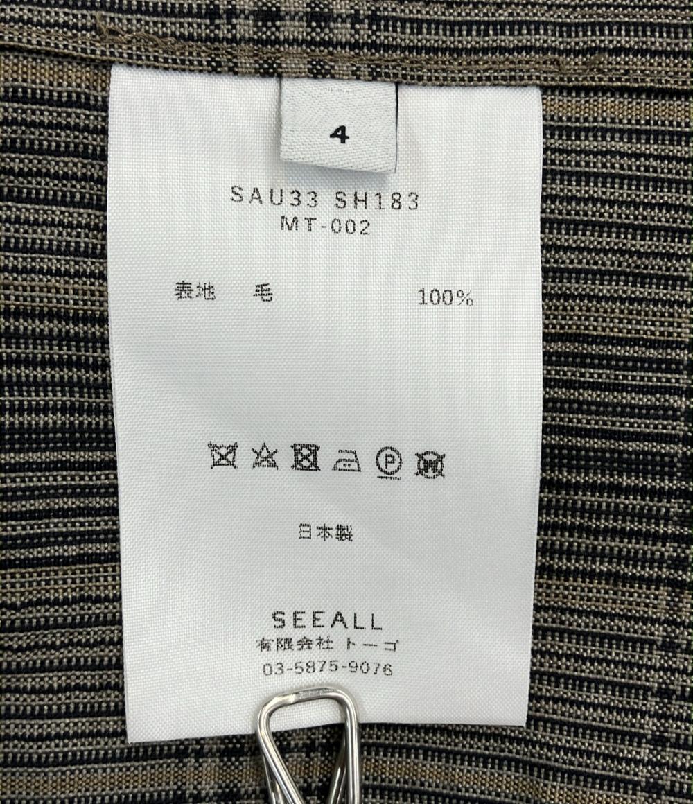 SEEALL 半袖 ジップアップブルゾン セットアップ メンズ SIZE 4 シーオール