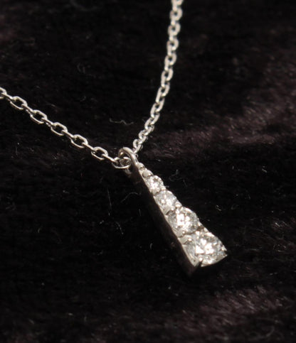 美品 ネックレス K18WG ダイヤ 0.09ct レディース