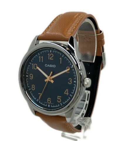 美品 CASIO 腕時計 クオーツ ブルー MTP-V005 メンズ カシオ